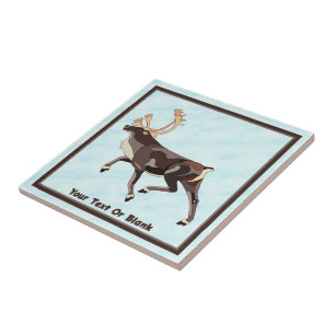 Folk Art Västindiou/Reindeer Kakelplatta