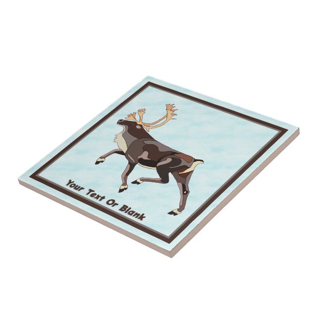 Folk Art Västindiou/Reindeer Kakelplatta (Sidan)