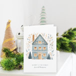 Folk Art Winter Blue House God jul Helgkort<br><div class="desc">Folk Art Winter Blue House God jul. Tillgänglig digitalt och utskriven. Anpassa texten enkelt både framtill och inåt.</div>