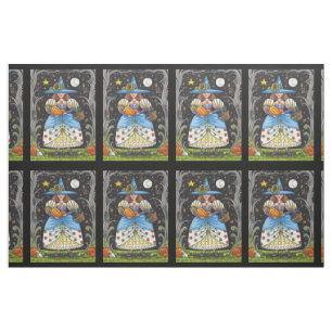 FOLK ART WITCH IN SPOOKY SKOGEN, BLACK CAT & UGGLA TYG
