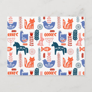 Folk Art Woodland Animal Vykort