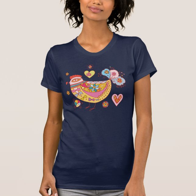Folk Bird T Shirt (Framsida)
