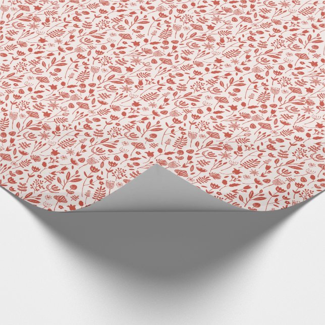 Folk botaniskt tryck presentpapper (Hörn)