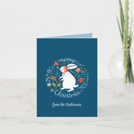 Folk Bunny Rabbit jul Tack Kort