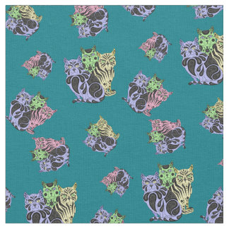 Folk Cat/kitten, quilt, quilters skriver ut katter Tyg