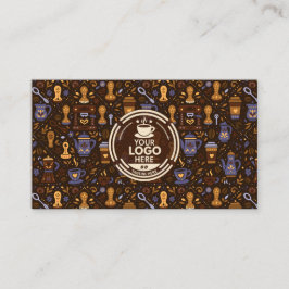 Folk coffee brand badge — cocoa with caramel visitkort