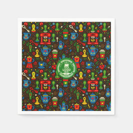 Folk coffee logo badge cafe pappersservett