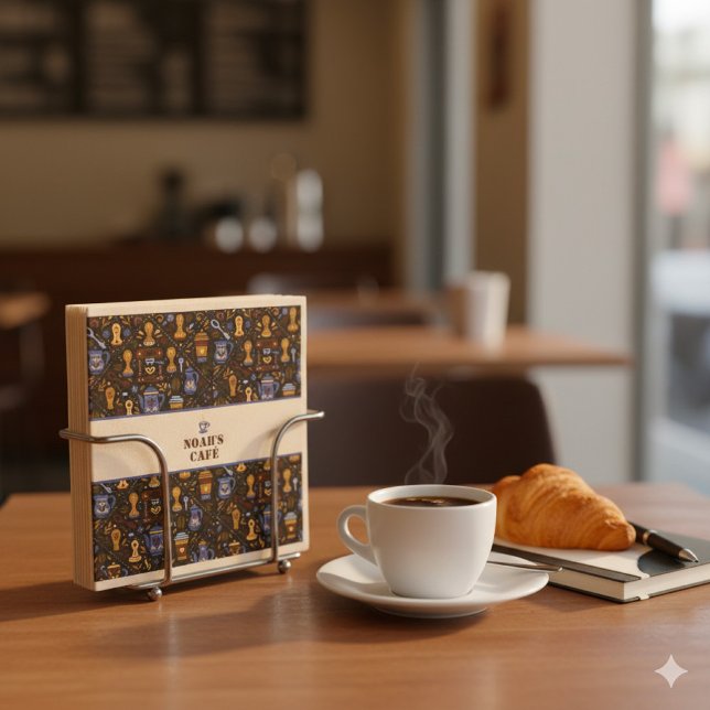 Folk coffee napkins — cocoa, caramel & slate band pappersservett (Skapare uppladdad)