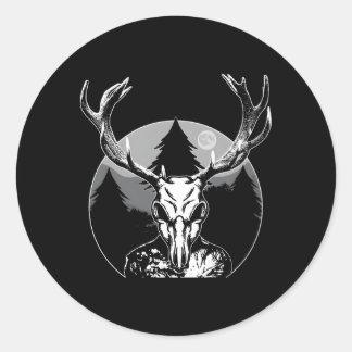 Folk Creature Måne Wendigo Forest Halloween Crypti Runt Klistermärke