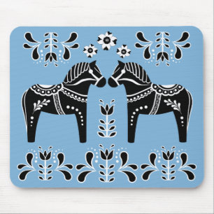 Folk Dala för svart/för vit häst/Folk Friesian Musmatta