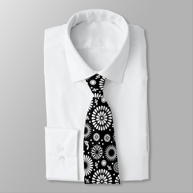 Folk Floral Black and White Sunflower Boho Chic  Slips (Bunden)
