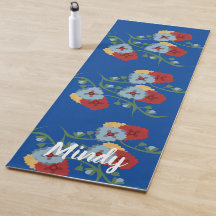 Folk Floral Botanisk Yogamatta
