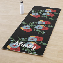 Folk Floral Botanisk Yogamatta