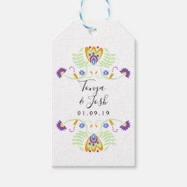 Folk Floral Bröllopsblommor | Mexikanska djärva fä Presentetikett