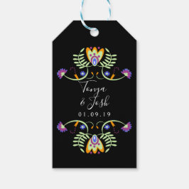 Folk Floral Bröllopsblommor | Mexikanska djärva fä Presentetikett