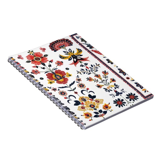 Folk Floral Spiral Anteckningsbok Boho Botanisk Fo (Högra Sidan)