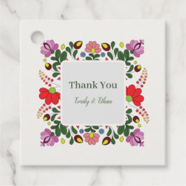 Folk Floral Wedding Custom Design Gåvor Etiketter