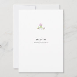 Folk Floral Wedding Thank You Minimal Design Tack Kort