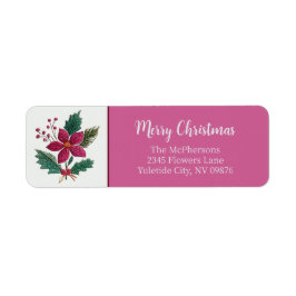 Folk Florals Jul Returadressetiketter Returadress Etikett