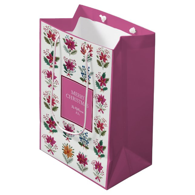 Folk Florals Pink Christmas (Framsidan Vinklad)
