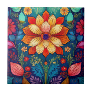 Folk Flower Kakelplatta