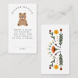 Folk Flowers Teddy Bear Napptävlingsbjörn Blöjtomb Tilläggskort