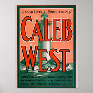 Folk "för Caleb västra" fyrNew England hav Poster
