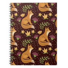 Folk Foxes Spiral Notebook Anteckningsbok