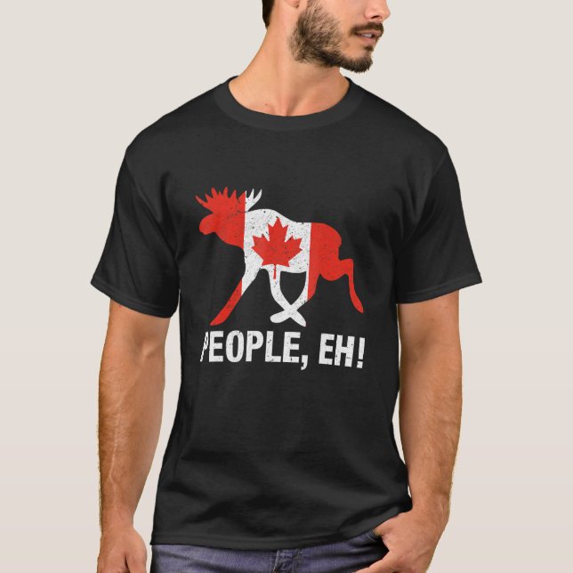 Folk! Funny Canadian Moose Maple Löv Canada T Shirt (Framsida)