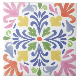 Folk Garden Watercolor Kakelplatta