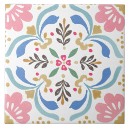 Folk Garden Watercolor Kakelplatta