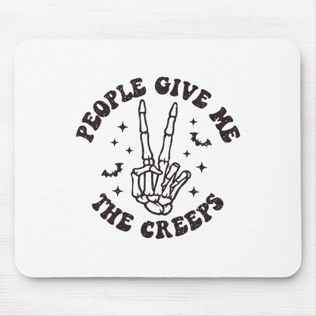 Folk Ge mig Creeps Skeleton Hand Halloween Musmatta (Framsidan)