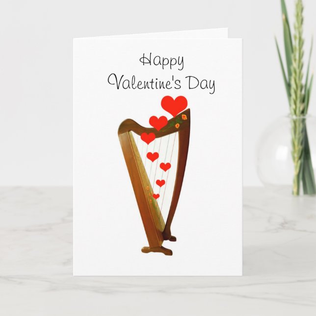 Folk Harp Valentine Card Helgkort (Framsida)