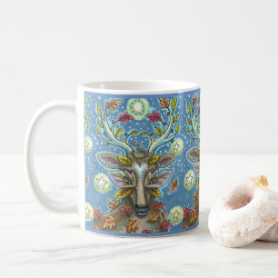 FOLK-HJORT I VUTUMNEST, BIRD NEST & MÅNE KAFFEMUGG