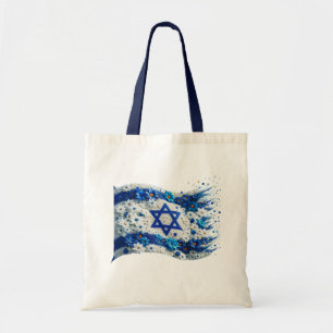 Folk i Israel Flagga blommar i blommor  Tote Tygkasse