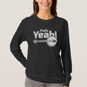Folk Ja Retro Banjo Guitar Music T Shirt