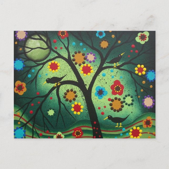 FOLK KONST Aldrig ensam AV LORI EVERETT vykort (Framsida)