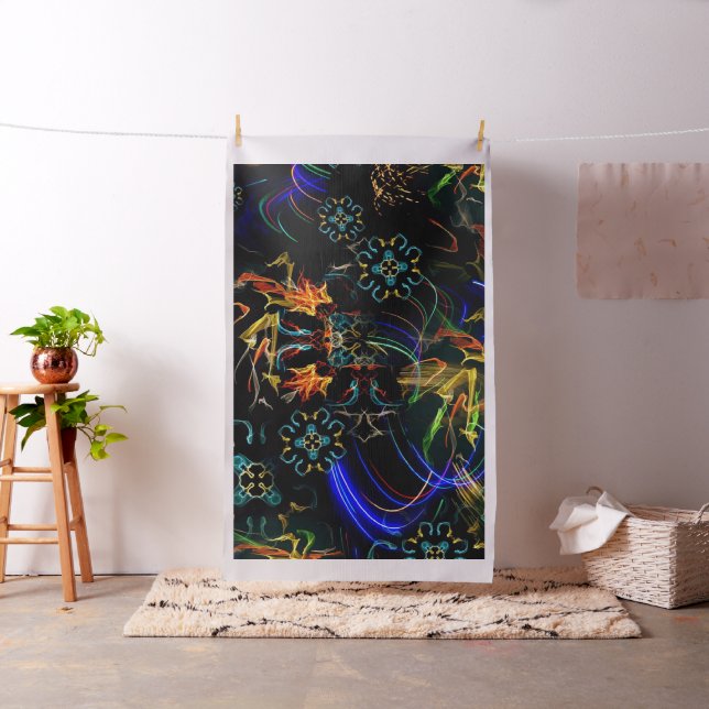 Folk konst för blommas fyrverkerier tyg (In Situ)