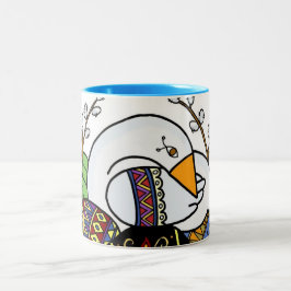 Folk konst för gås och Pysanky för ukrainsk Två-Tonad Mugg