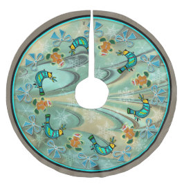 Folk konst för isländsk flödesjul julgransmatta borstad polyester