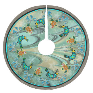 Folk konst för isländsk flödesjul julgransmatta borstad polyester