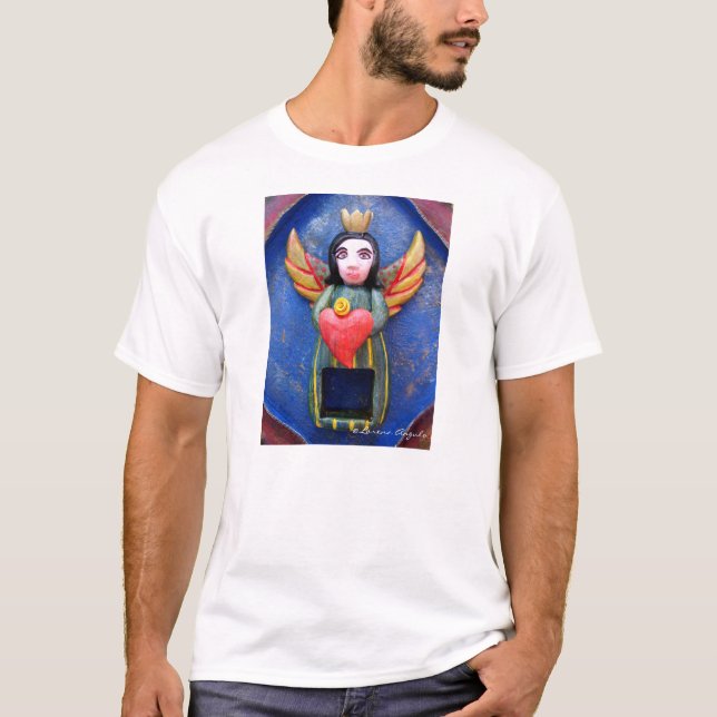 Folk konst för T-tröja"ängel" Tee Shirt (Framsida)