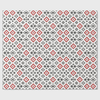 Folk Korsstygns Sömlöst Mönster Presentpapper