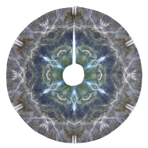 Folk Mandala Brushed Polyester Träd Skirt Julgransmatta Fleece