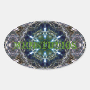 Folk Mandala Classic Round Sticker Ovalt Klistermärke