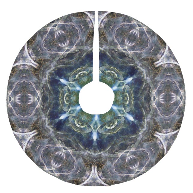 Folk Mandala Julgransmatta Borstad Polyester (Framsidan)