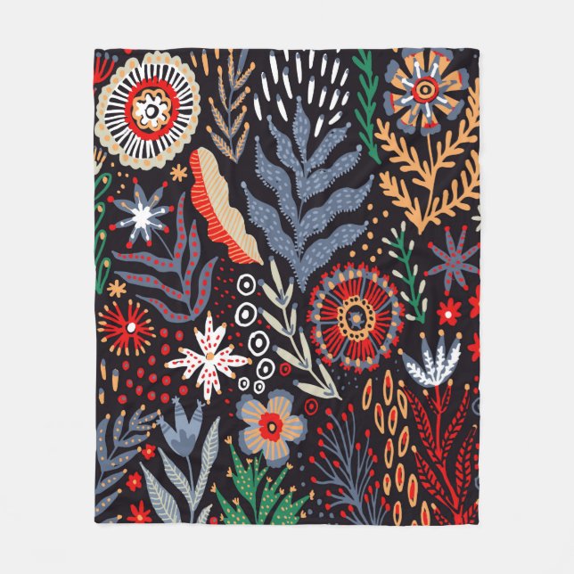 Folk mönster, sömlös textildesign med ljus  fleecefilt (Framsidan)