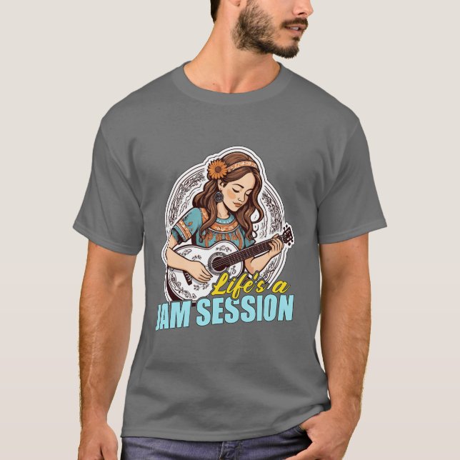 Folk Music Lifes A Sylt Session Music Enthusiast v T Shirt (Framsida)