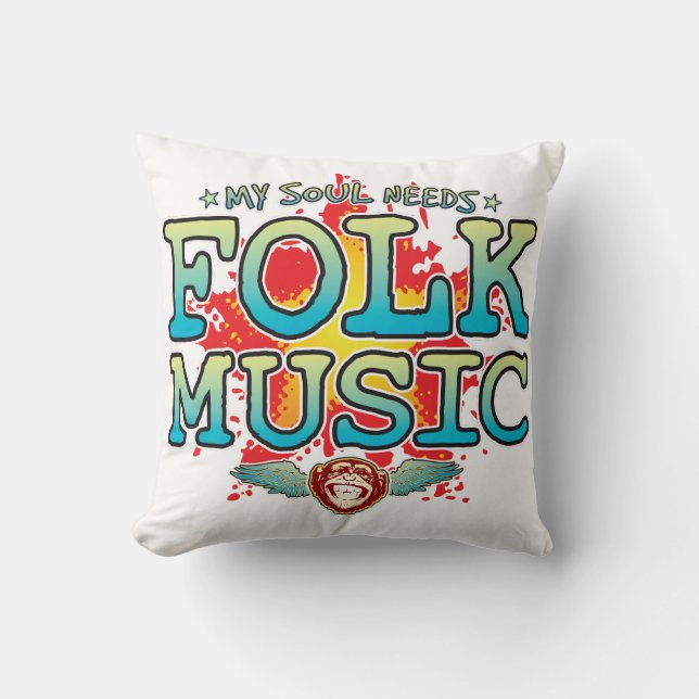 Folk Music Soul Cushion Kudde (Framsida)