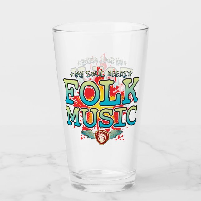 Folk Music Soul Glass Tumbler Glaskopp (Framsida)